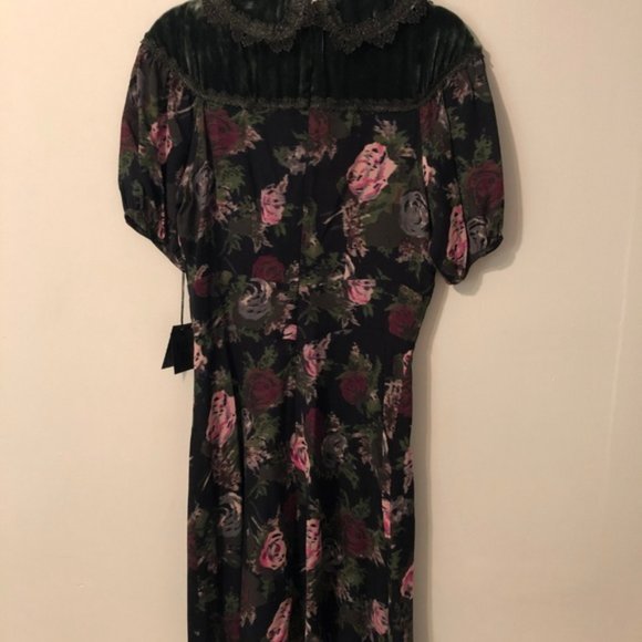 Anna Sui Floral Silk A-Line Dress - Picture 5 of 6